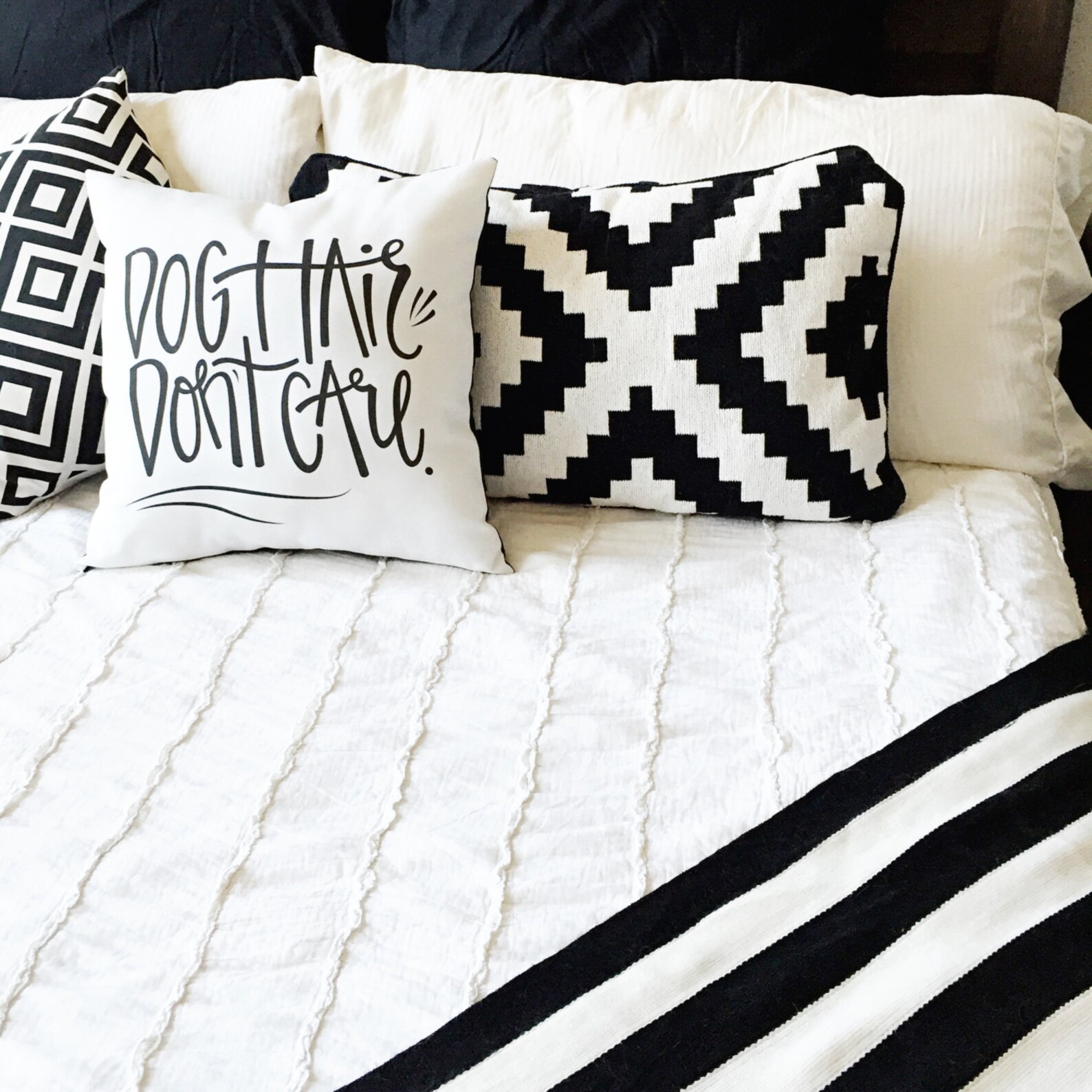 Dog Hair Dont Care // Throw Pillow Case // Handlettered Pillow Etsy