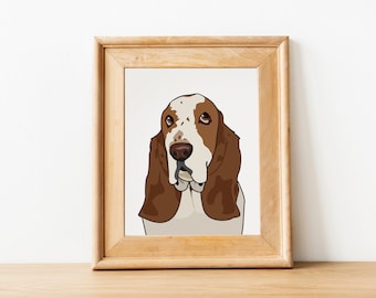 Custom Pet Illustration/Pet Portrait/Personalized Pet Illustration/Custom Gift/Pet lover gift/dog people gift/Dog cartoon/Gift under 50