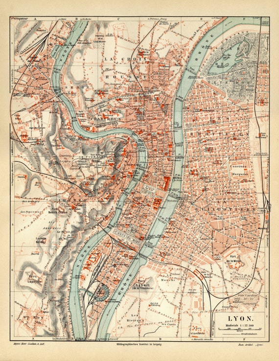 Lyon Map Poster Old World Maps World Globe World Map