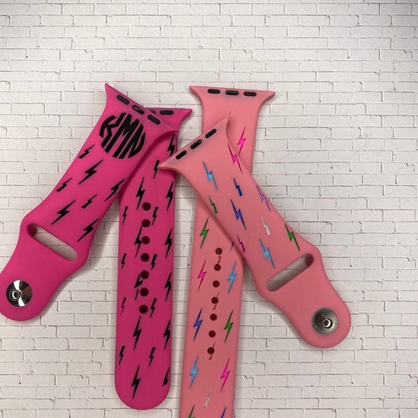 Pink Lightning Bolt Apple Watch Band Etsy