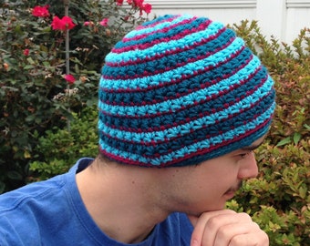 Cappello a cuffia con motivo all'uncinetto, Notte stellata Uomo Donna Adolescenti Bambini Neonati, PDF 12-078 DOWNLOAD IMMEDIATO