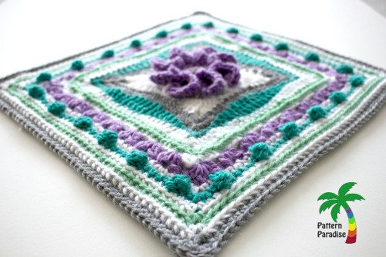 Crochet Pattern Afghan Square Spring Burst PDF 15-179 INSTANT DOWNLOAD image 2