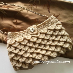 Crochet Pattern for Clutch, Purse, Evening Bag, Crocodile Stitch, PDF 12-056 INSTANT DOWNLOAD image 3