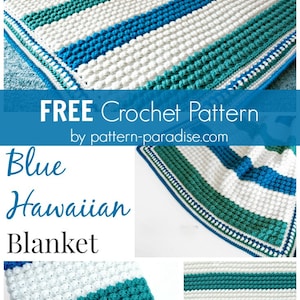 Crochet Pattern Baby Blanket Afghan Throw Blue Hawaiian PDF 17-308 image 5