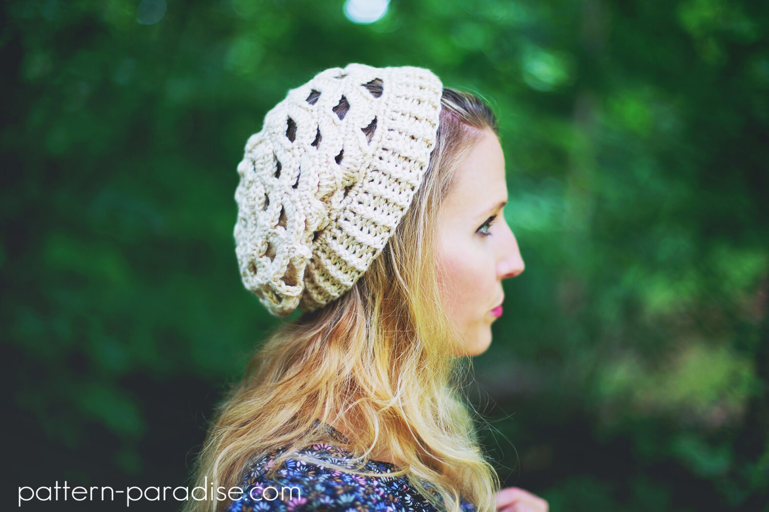 Crochet Pattern for Slouch Beanie Hat Beret Tam, Laurel Breeze, PDF 16 ...