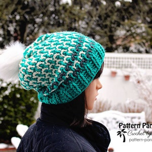 Crochet Pattern Winston Hat, Beanie, Slouchy, Hat for Men, Hat for Women, Hat for Kids, crochet hat image 5
