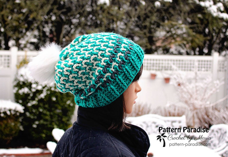 Crochet Pattern Winston Hat, Beanie, Slouchy, Hat for Men, Hat for Women, Hat for Kids, crochet hat imagem 5