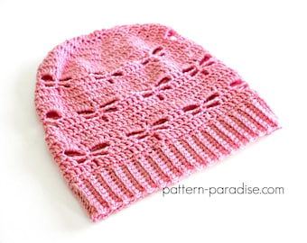 Crochet Pattern Dragonfly Slouchy Hat