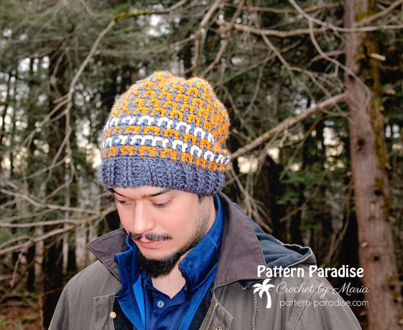 Crochet Pattern Winston Hat, Beanie, Slouchy, Hat for Men, Hat for Women, Hat for Kids, crochet hat imagem 4