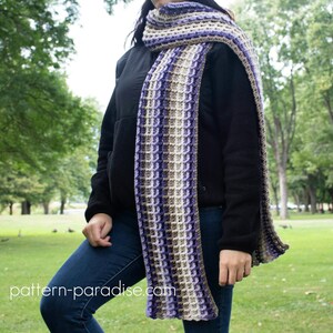 Crochet Pattern for Super Scarf Waffle Stitch Alpine PDF 16-256 image 5