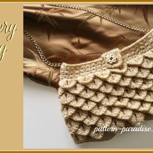 Crochet Pattern for Clutch, Purse, Evening Bag, Crocodile Stitch, PDF 12-056 INSTANT DOWNLOAD image 2