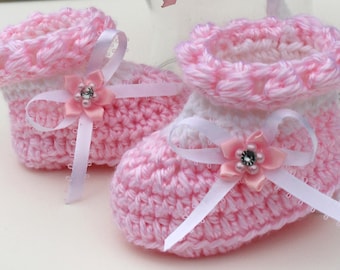 Crochet Pattern, Baby Bonnet and Booties, PDF 14-137