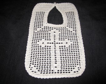 File Crochet Bib - Cross, Crochet Pattern PDF 12-050 INSTANT DOWNLOAD