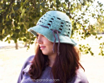 Crochet Pattern for Sage Sunhat Brimmed Hat ,  PDF 16-289