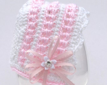 Crochet Pattern, Baby Bonnet and Booties, PDF 14-137