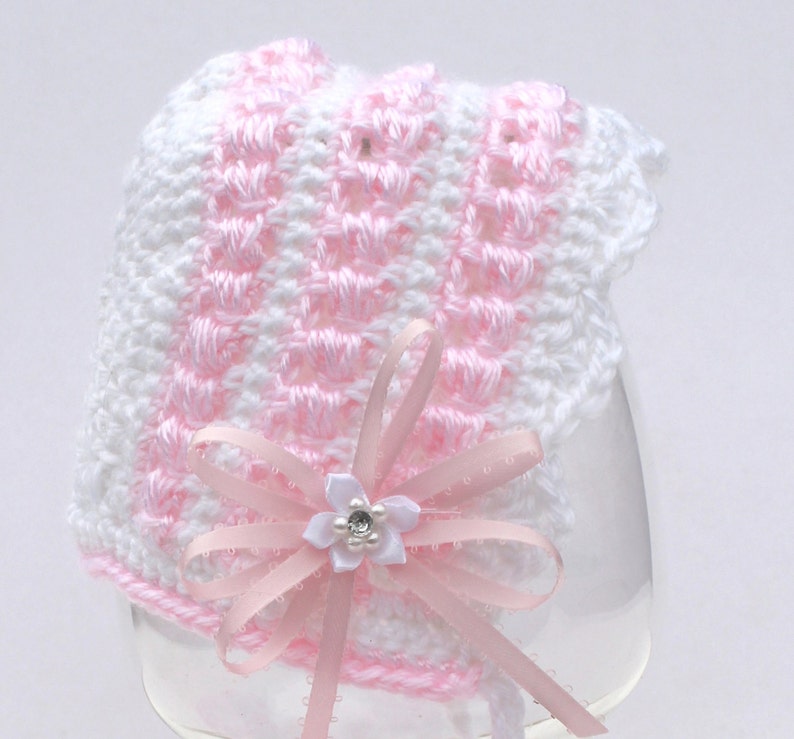 Crochet Pattern, Baby Booties and Bonnet, PDF 14-137 image 3