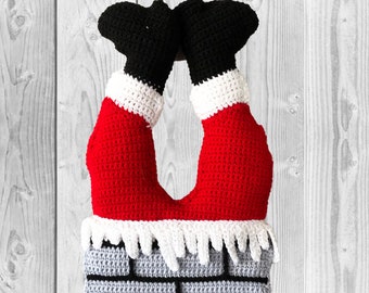 Crochet Pattern Santa Door or Wall Hanging, Christmas Decoration, Christmas Wreath