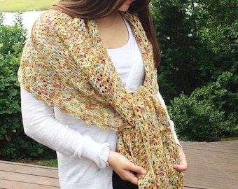 Crochet Pattern for Shawl, Wrap, Scarf, Sandy Shawl, PDF 12-080