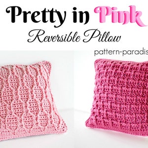 Crochet Pattern Throw Pillow Pretty In Pink PDF 17-300