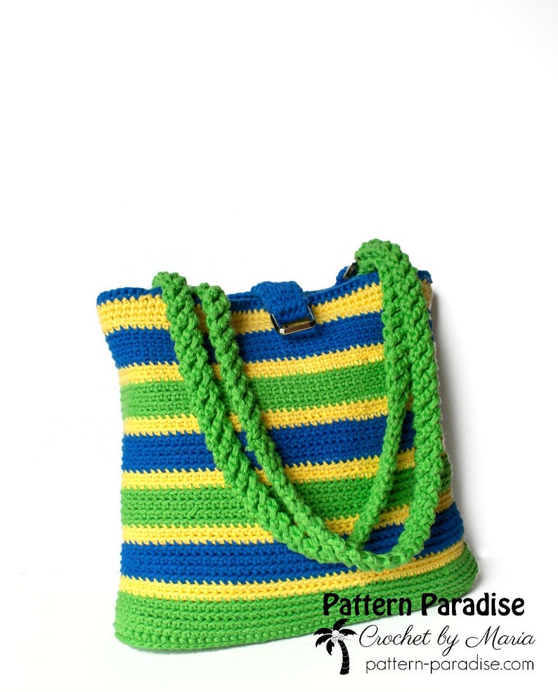 Crochet Pattern Tote Bag Beach Bag Reversible Market Bag Etsy