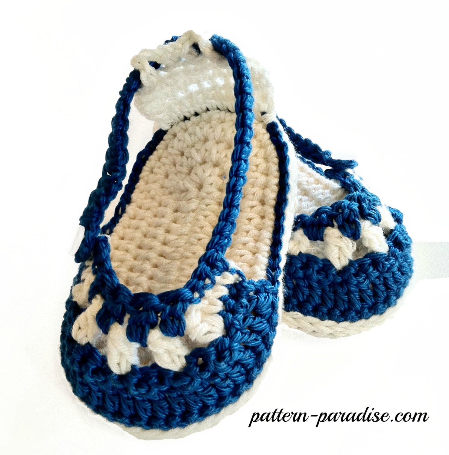 Crochet Pattern for Baby Booties & Headband Nautical Sandals | Etsy