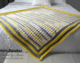 Crochet Pattern Baby Blanket, Afghan, Throw, Lemonade, Baby Gift, Bedspread, Crib Blanket