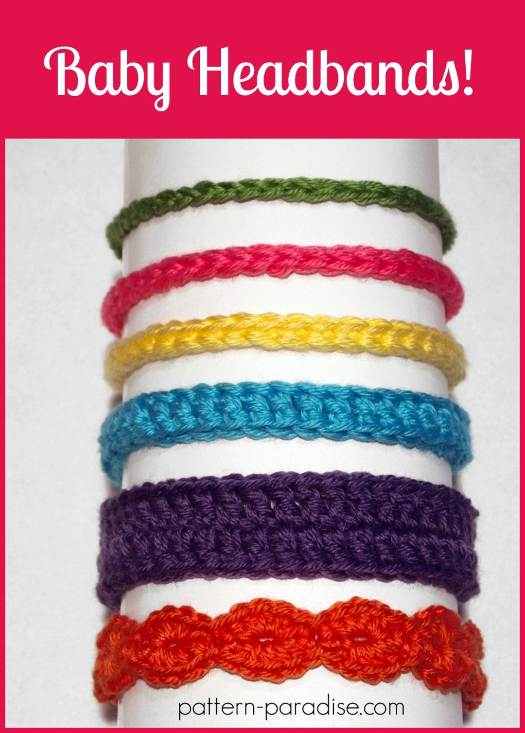 Crochet Pattern Baby Headbands PDF 16 D Etsy