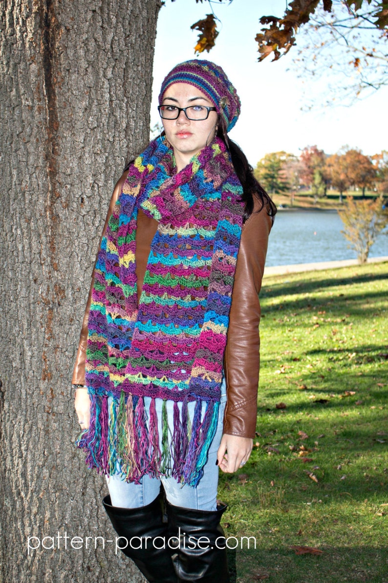 Crochet Pattern for Super Scarf Autumn Sunset PDF 16-270S image 3