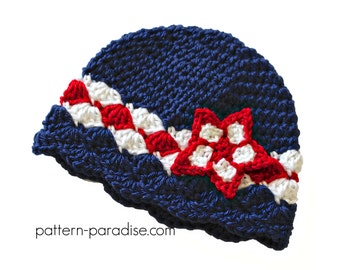 Crochet Pattern Hat Beanie Olympic Spirit Hat PDF 14-132