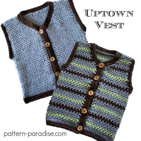 Crochet Pattern for Vest, Sweater, Cardigan, Baby and Kids Sizes PDF 16-224 INSTANT DOWNLOAD