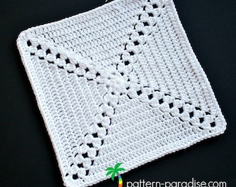 Crochet Pattern Afghan Square Garden Trellis  PDF 16-226 INSTANT DOWNLOAD