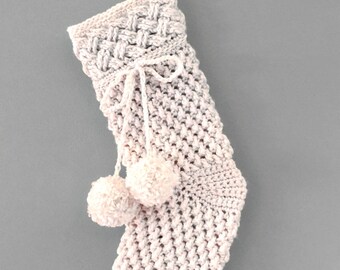 Crochet Pattern for Christmas Stocking, Ivory Snow Aran PDF16-280