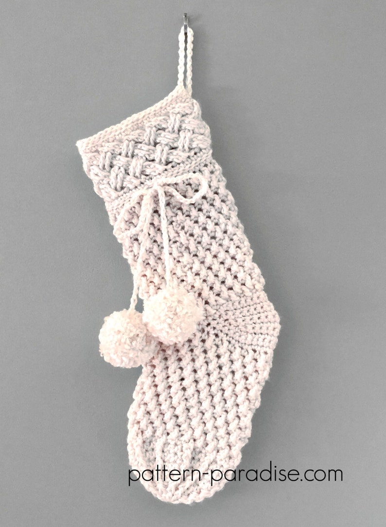 Crochet Pattern for Christmas Stocking, Ivory Snow Aran PDF16-280 image 1