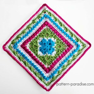 Crochet Pattern Afghan Square English Garden  PDF 16-235