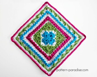 Crochet Pattern Afghan Square English Garden  PDF 16-235