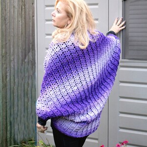 Crochet Pattern for Snuggler Cardigan Sweater Cocoon, PDF 17-338 image 2