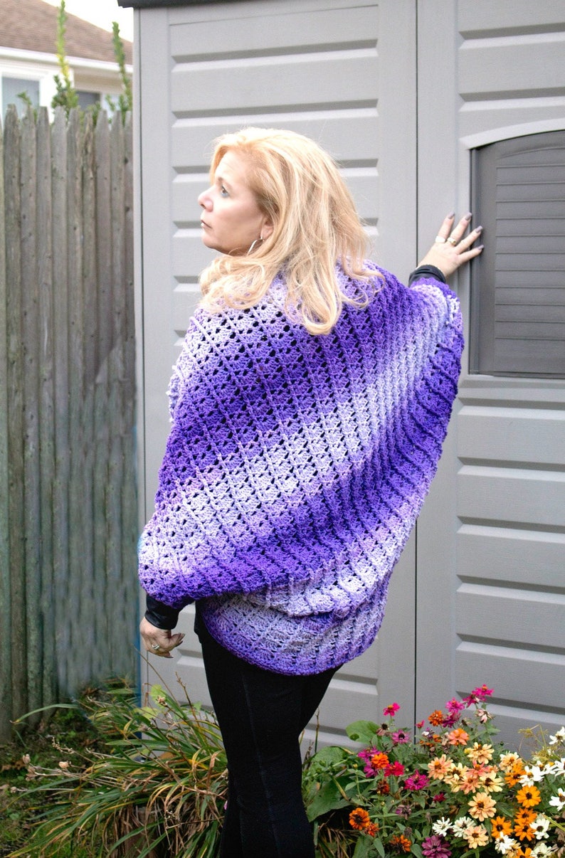 Crochet Pattern for Snuggler Cardigan Sweater Cocoon, PDF 17-338 image 2