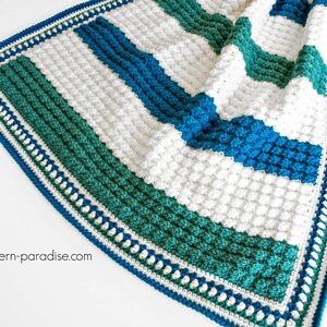 Crochet Pattern Baby Blanket Afghan Throw Blue Hawaiian PDF 17-308 image 4