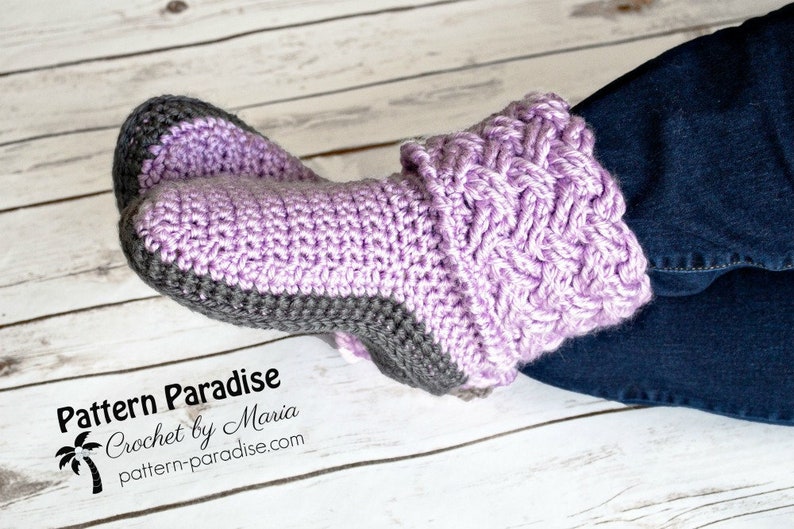 Crochet Pattern for Celtic Weave Slippers, House Slippers for Men, House Slippers for Women, Crocheted Slippers, Crocheted Shoes, Socks image 1