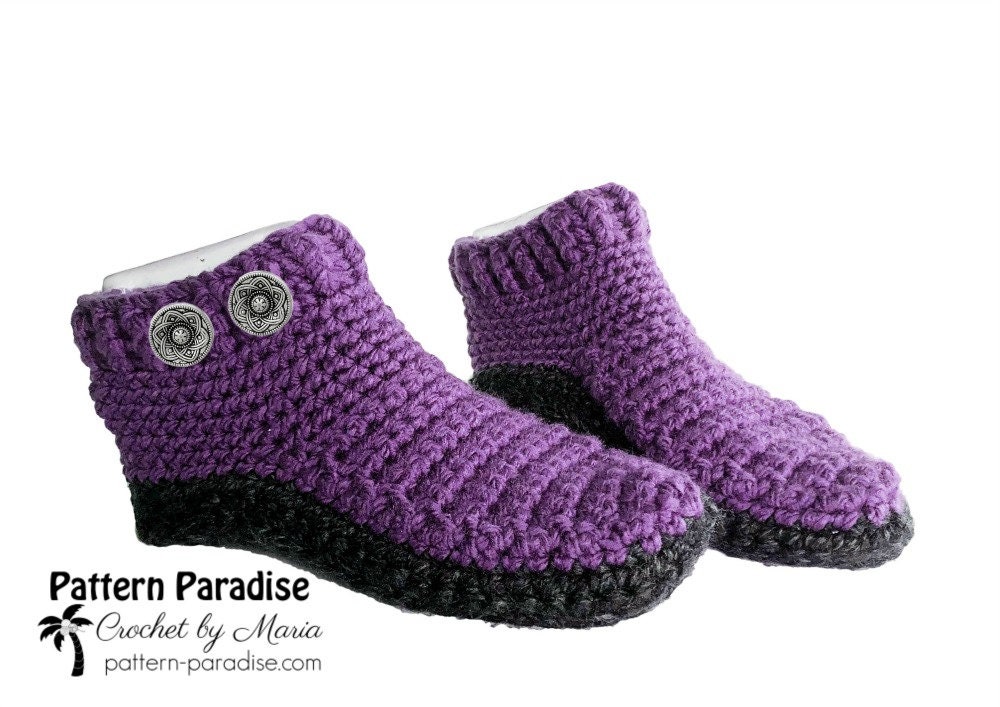 Crochet Pattern for Monticello Slippers House Slippers for