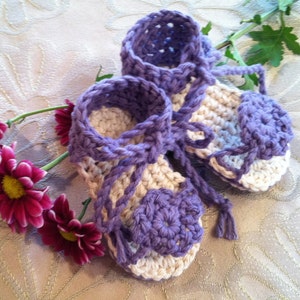 Girl Booties Sandals With Ties Crochet Pattern PDF 12-026 - Etsy