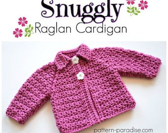 Crochet Pattern, Baby and Toddler Cardigan Sweater