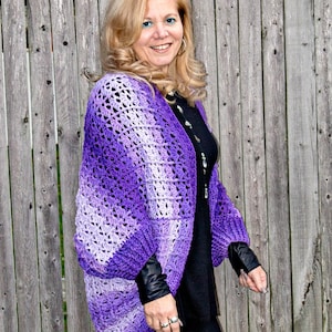 Crochet Pattern for Snuggler Cardigan Sweater Cocoon, PDF 17-338 image 1