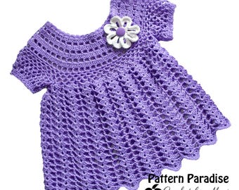 Crochet Pattern for Baby Toddler Dress Tunic, Peaches and Cream, PDF 12-097