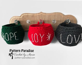 Crochet Pattern Woodland Basket, Container, Storage Container, Santa Basket