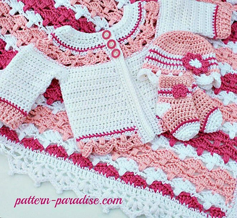 Crochet Pattern for Baby Toddler Sweater, Jasmine, PDF 12-093 image 5
