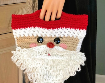 Crochet Pattern Santa Basket or Tote, Basket, Gift Bag, Tote Bag, Santa Face