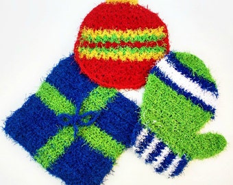 Crochet Pattern for Dishcloth Washcloth Christmas Design PDF15-201