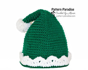 Crochet Pattern Elf Hat, Holiday Hat, Elf Cap, Christmas Elf Hat