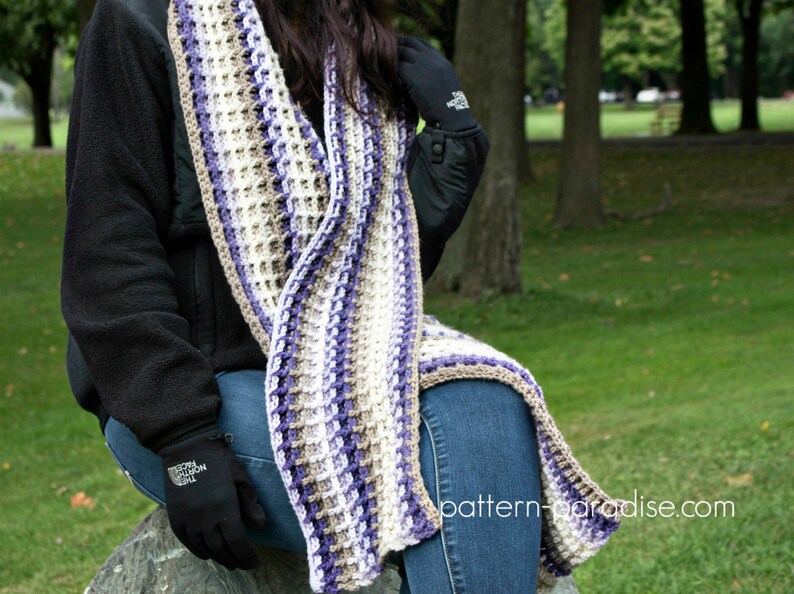 Crochet Pattern for Super Scarf Waffle Stitch Alpine PDF 16-256 image 4